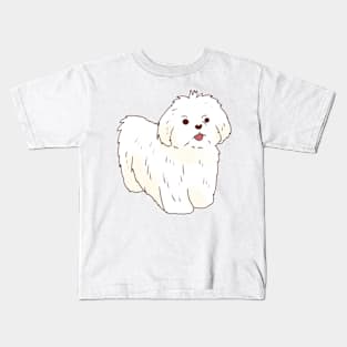 Cartoon Maltese Kids T-Shirt